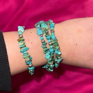 Turquoise and Sterling Silver Necklace (or bracelet).